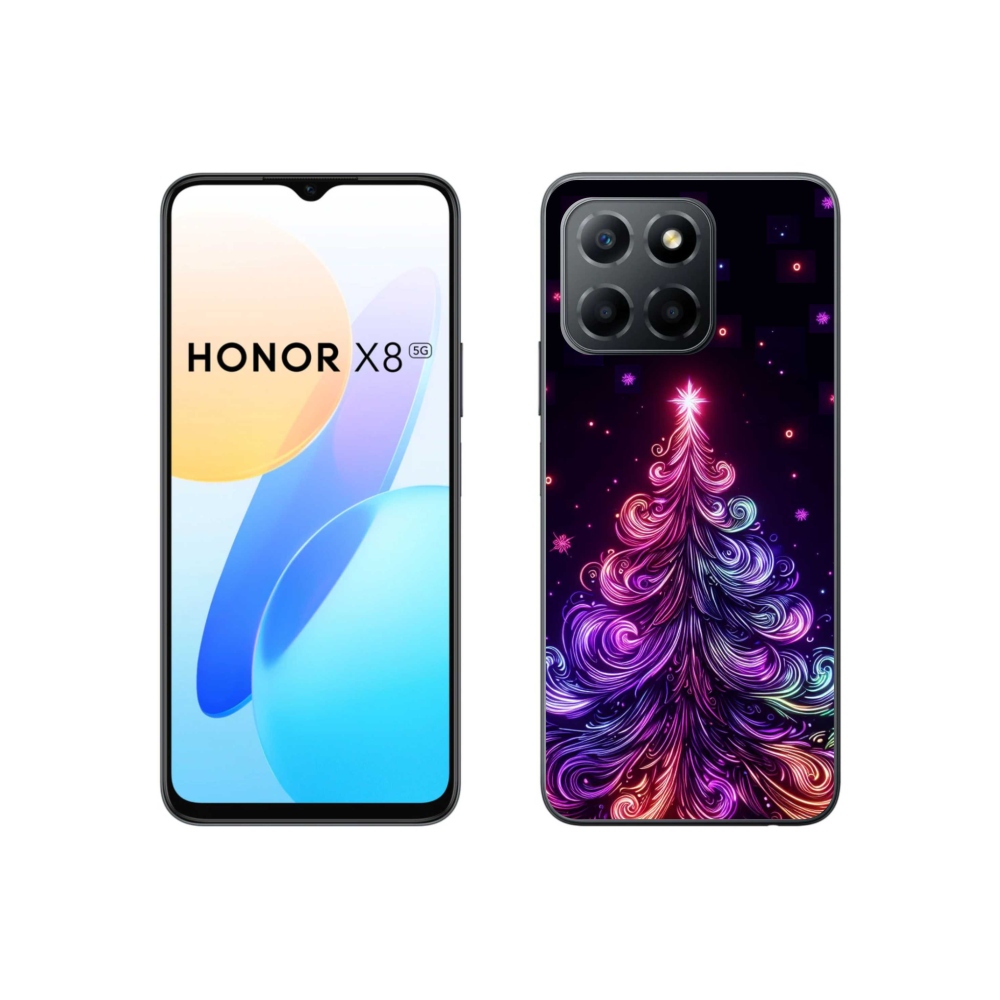 Gél borítás mmCase a Honor X8 5G/70 Lite 5G számára - neon karácsonyfa 1