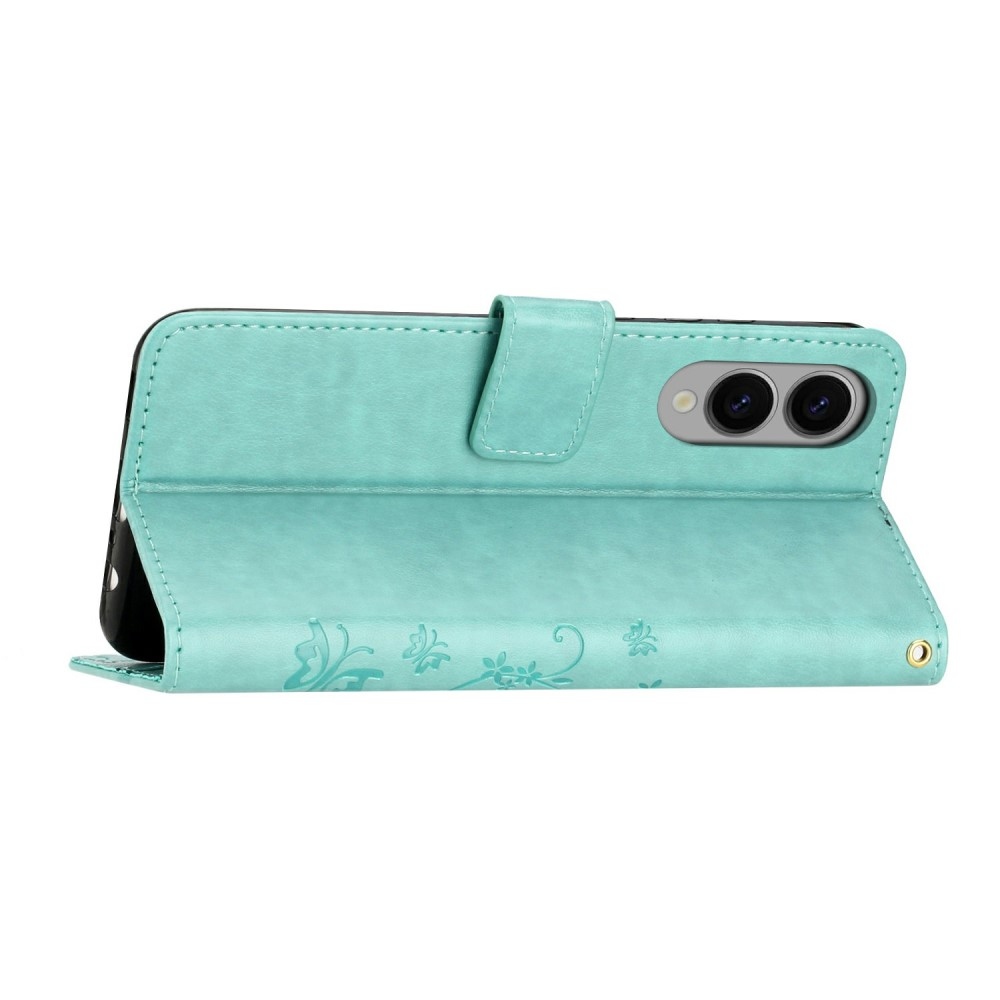 Virágok könyve tok Samsung Galaxy S25 Edge készülékhez - teal - teal
