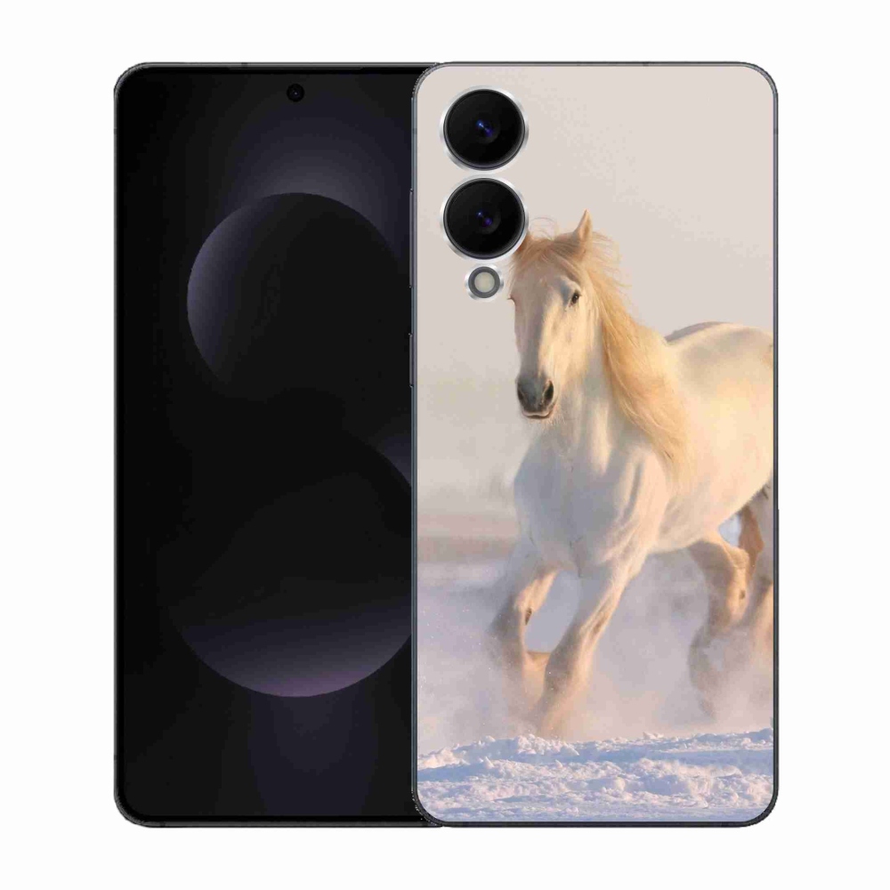 Gél borítás mmCase Samsung Galaxy S25 Edge készülékhez - ló a hóban