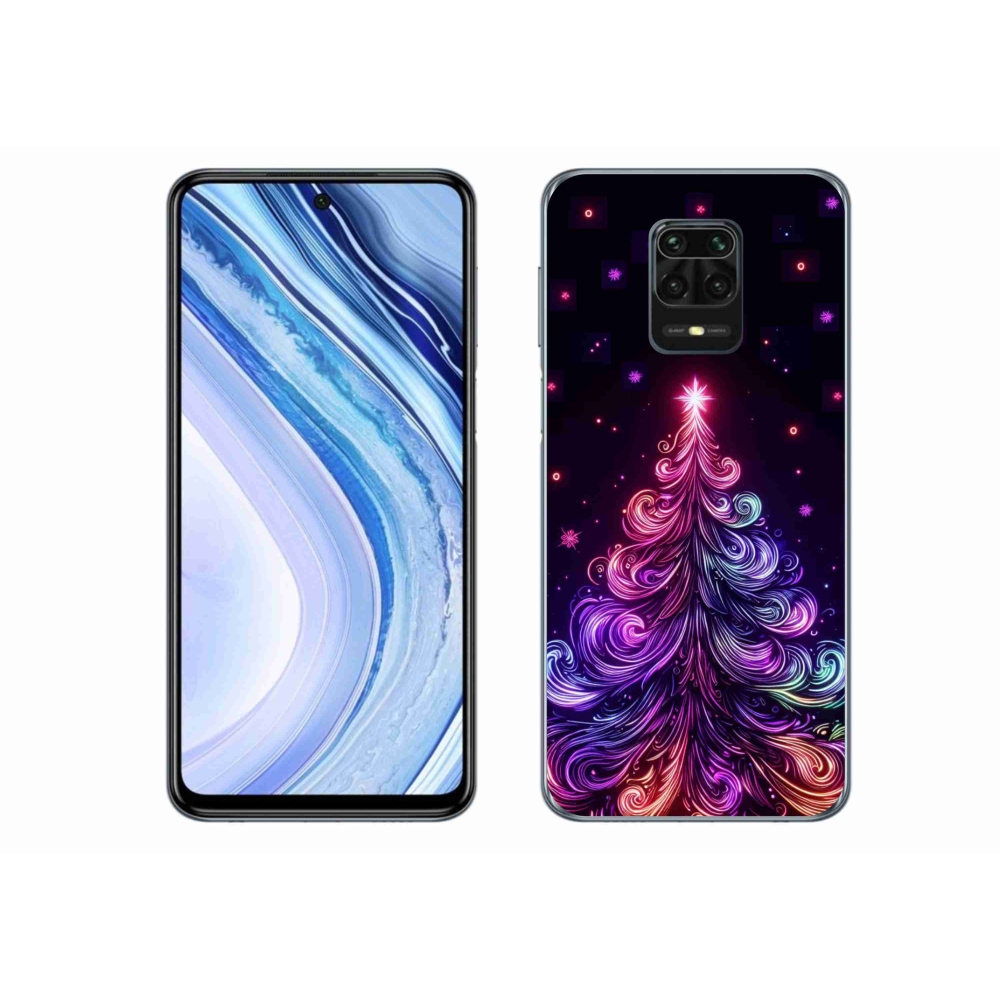 Gél borítás mmCase a Xiaomi Redmi Note 9 Pro számára - neon karácsonyfa 1