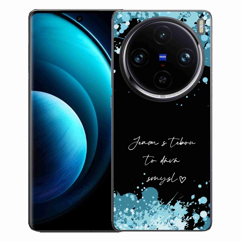 Gél borító mmCase a Vivo X100 Pro 5G-n - szerelmes szöveg fekete háttérrel