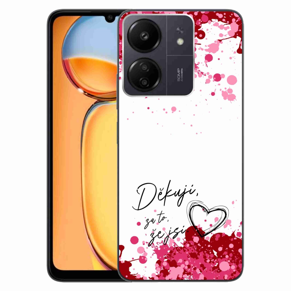 Gél borító mmCase a Xiaomi Poco C65/Redmi 13C - szerelem szöveg 2 fehér háttérrel