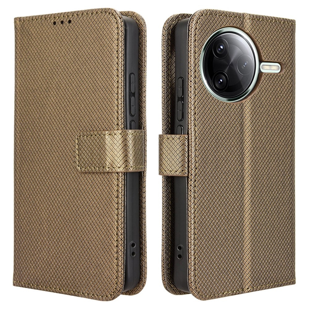 Gyémánt könyv tok a Xiaomi Poco F7 Pro 5G/Poco F7 Ultra 5G készülékhez - barna