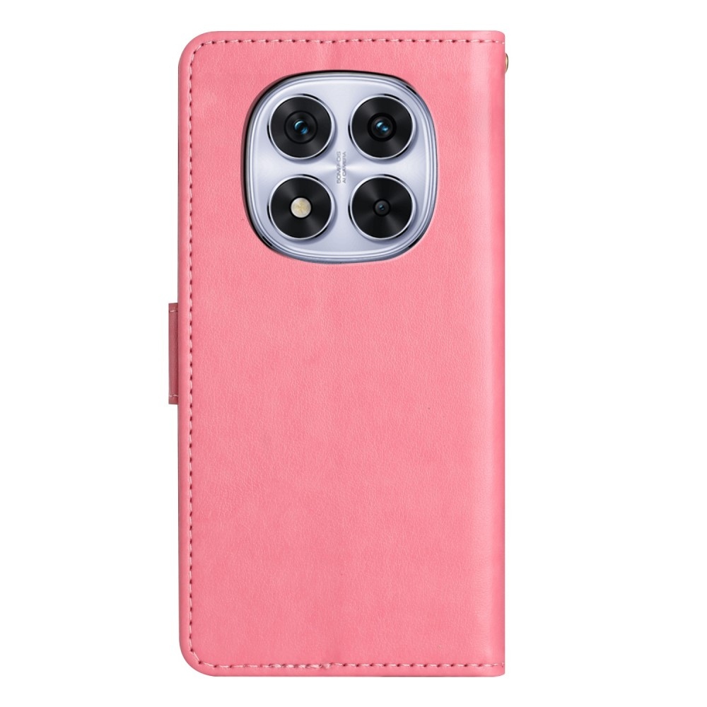 Virágok könyv tok Xiaomi Redmi Note 14 Pro 5G/Poco X7 5G - rózsaszínű
