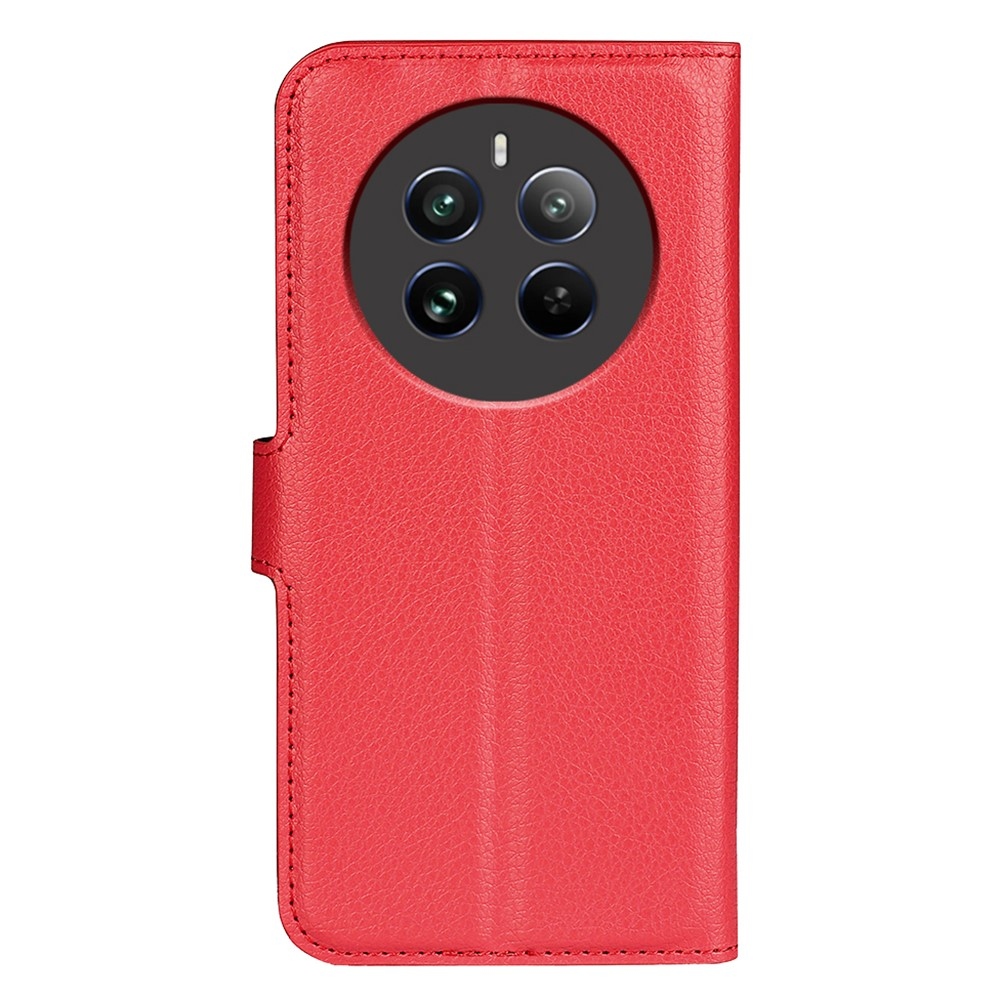 Litchi könyvtáska a Realme 12+ 5G készülékhez - piros