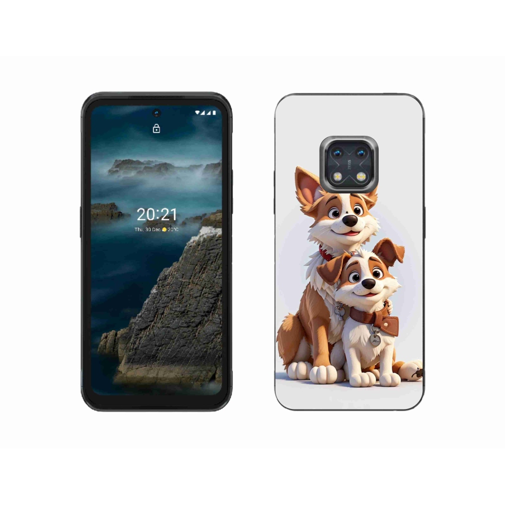 Zselés borítás mmCase a Nokia XR20 készülékhez - kutyák rajzolása