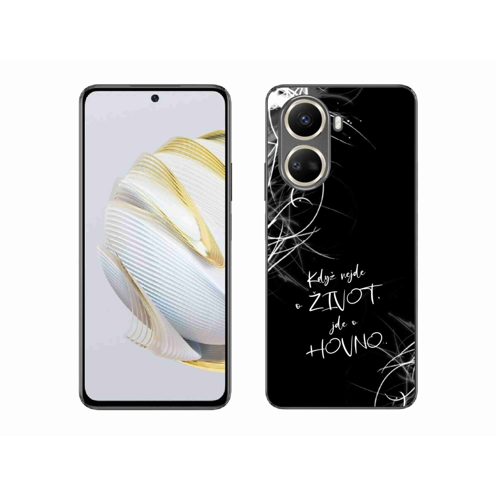 Gél borító mmCase a Huawei Nova 10 SE-hez - vicces szöveg 16 fekete háttér