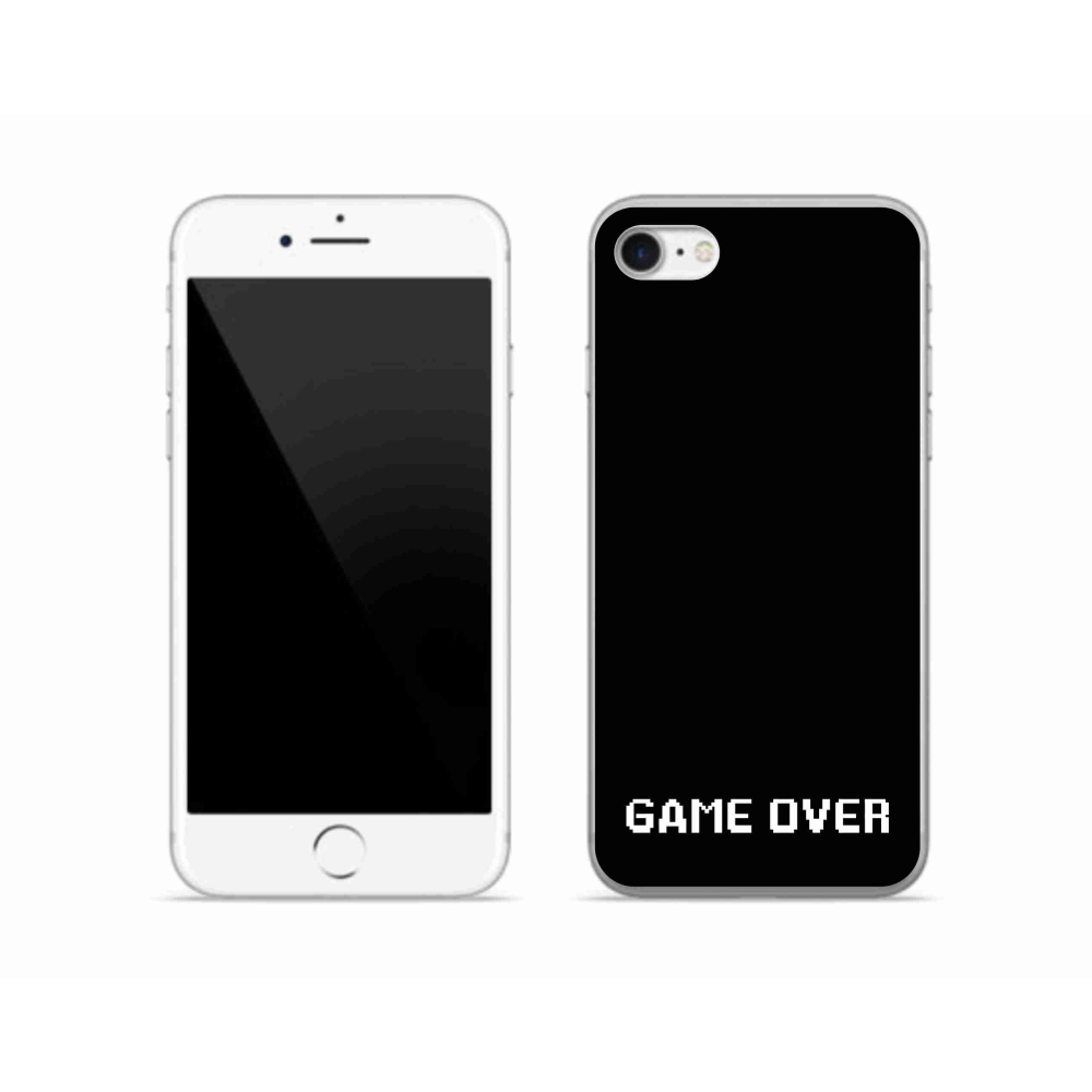 Gél borítás mmCase iPhone SE (2022) - játék fekete háttérrel