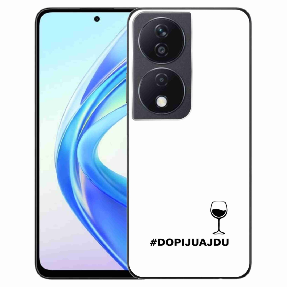 Gél borítás mmCase a Honor X7b/Honor 90 Smart készülékhez - bor motívum fehér háttérrel