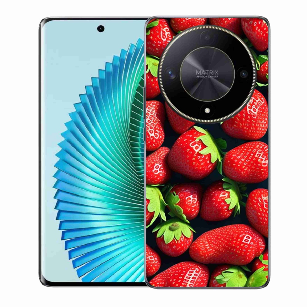 Zselés borítás mmCase a Honor Magic 6 Lite 5G számára - eper