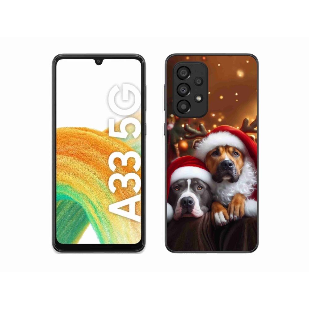 Gél borító mmCase Samsung Galaxy A33 5G - Karácsonyi kutyák