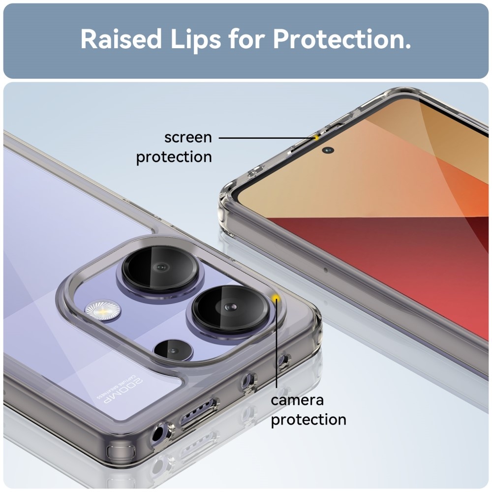 Gél tok kemény hátlappal a Xiaomi Redmi Note 13 Pro 4G/Poco M6 Pro számára - szürke