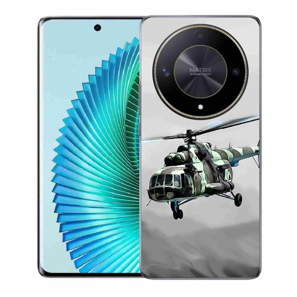 Zselés borítás mmCase a Honor Magic 6 Lite 5G számára - katonai helikopter