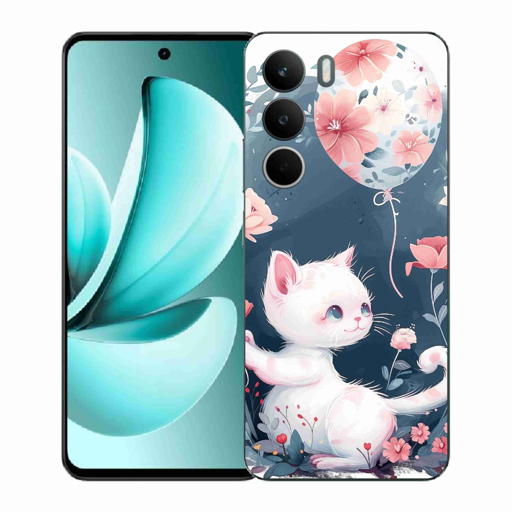 Gél borító mmCase a Realme C71 készülékhez - cica lufival