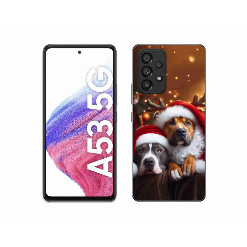 Gél borítás mmCase Samsung Galaxy A53 5G - Karácsonyi kutyák