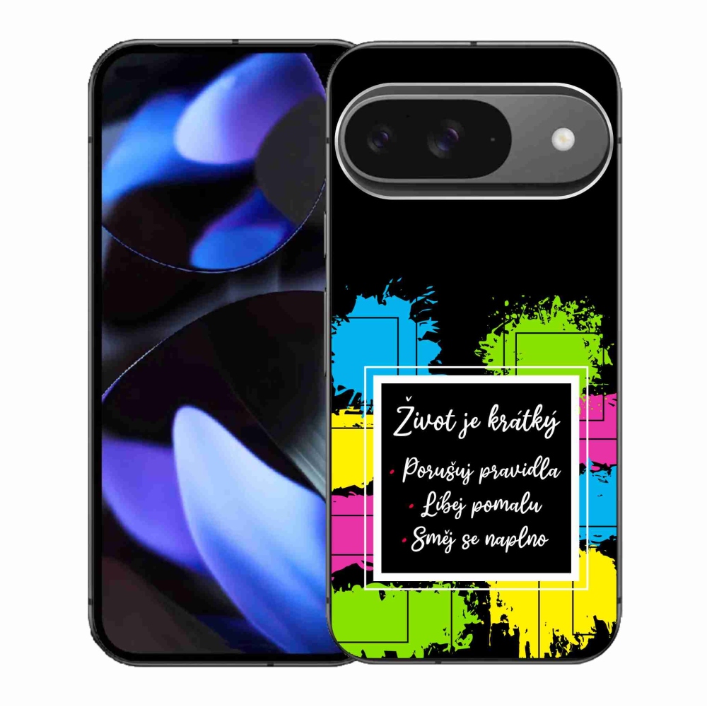 Gél borítás mmCase a Google Pixel 9/9 Pro készülékhez - Idézet 5 fekete háttér