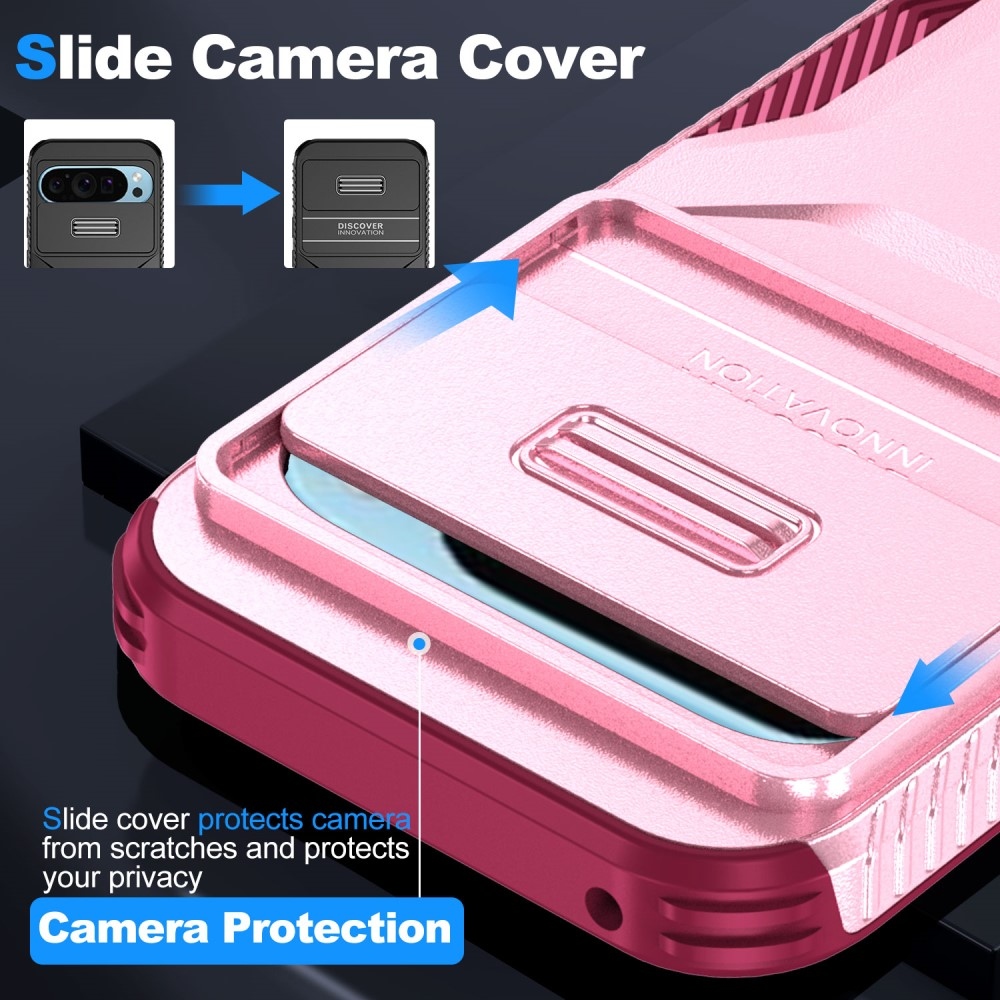 Fedél ellenálló borítás a Google Pixel 9/9 Pro készülékhez - rózsaszín/bor