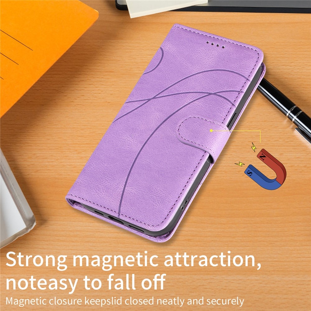 Ívelt könyvtáska a Realme 14 5G/14T 5G számára - lila