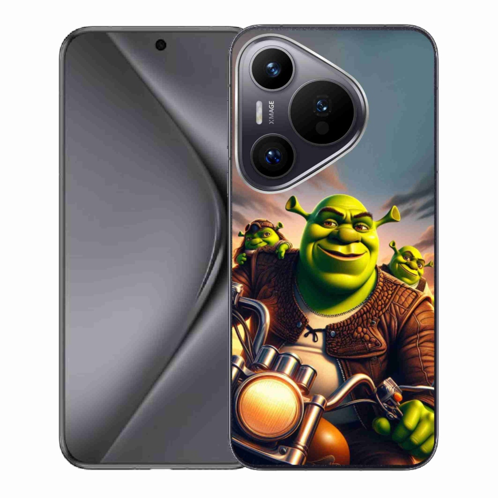 Gél borítás mmCase a Huawei Pura 70-hez - Shrek egy motorkerékpáron