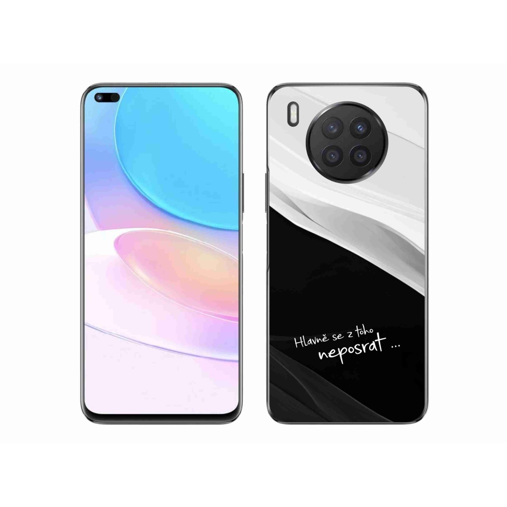 Gél borító mmCase a Honor 50 Lite készülékhez - vicces szöveg 13 fekete-fehér háttérrel