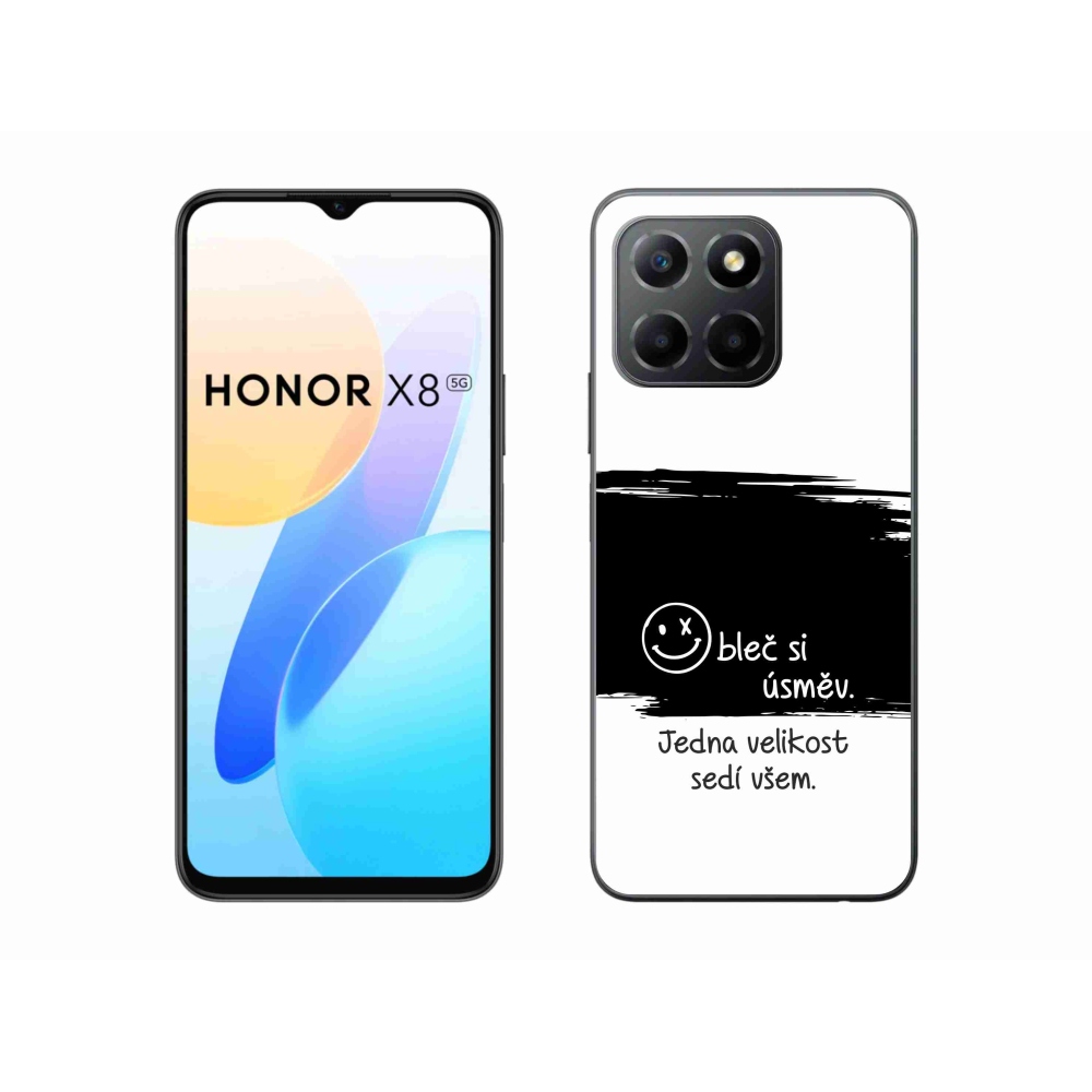 Gél borító mmCase a Honor X8 5G/Honor 70 Lite 5G készülékhez - vicces szöveg 8 fekete és fehér háttérrel