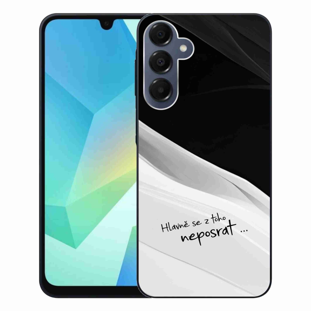 Gél borító mmCase Samsung Galaxy A16 4G/5G készülékhez - vicces szöveg 13 fekete és fehér háttérrel