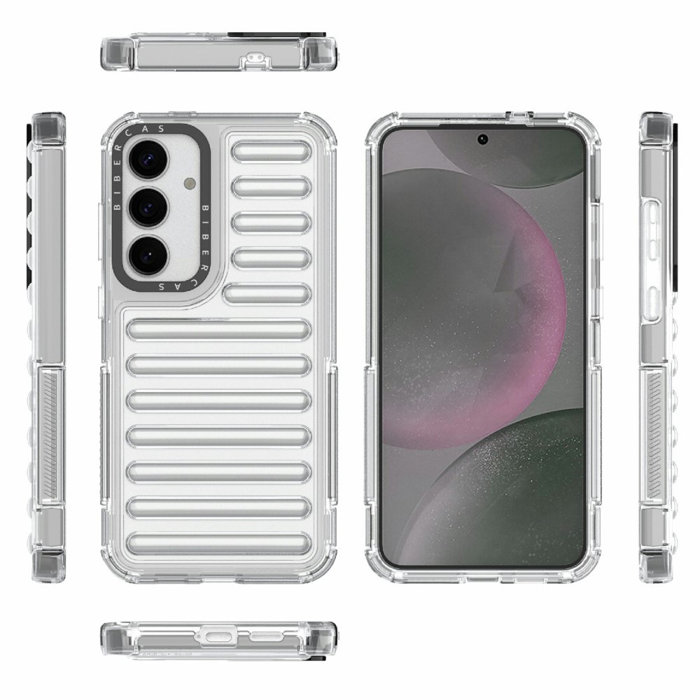 Csíkos tartós borító Samsung Galaxy S25+ készülékhez - átlátszó