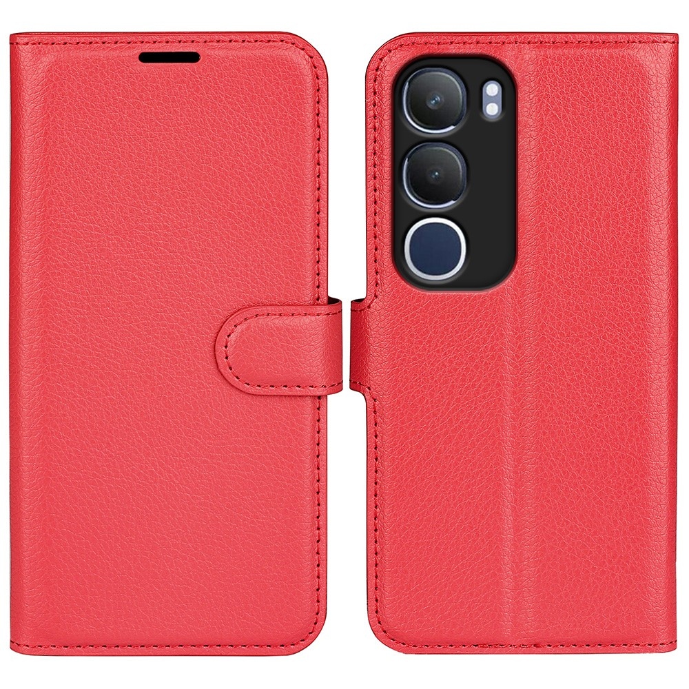 Litchi könyvtáska Vivo Y19s készülékhez - piros