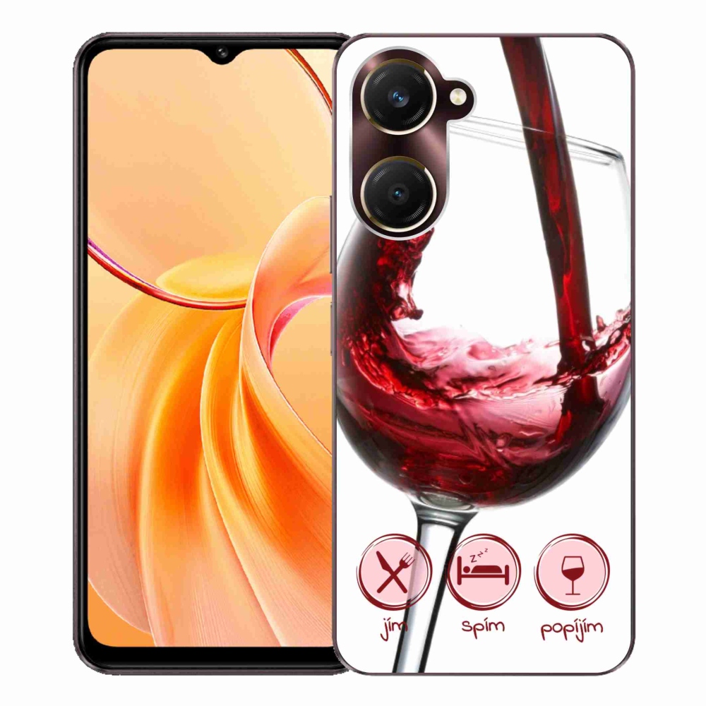 Zselés borítás mmCase a Vivo Y28s 5G készülékhez - borospohár piros