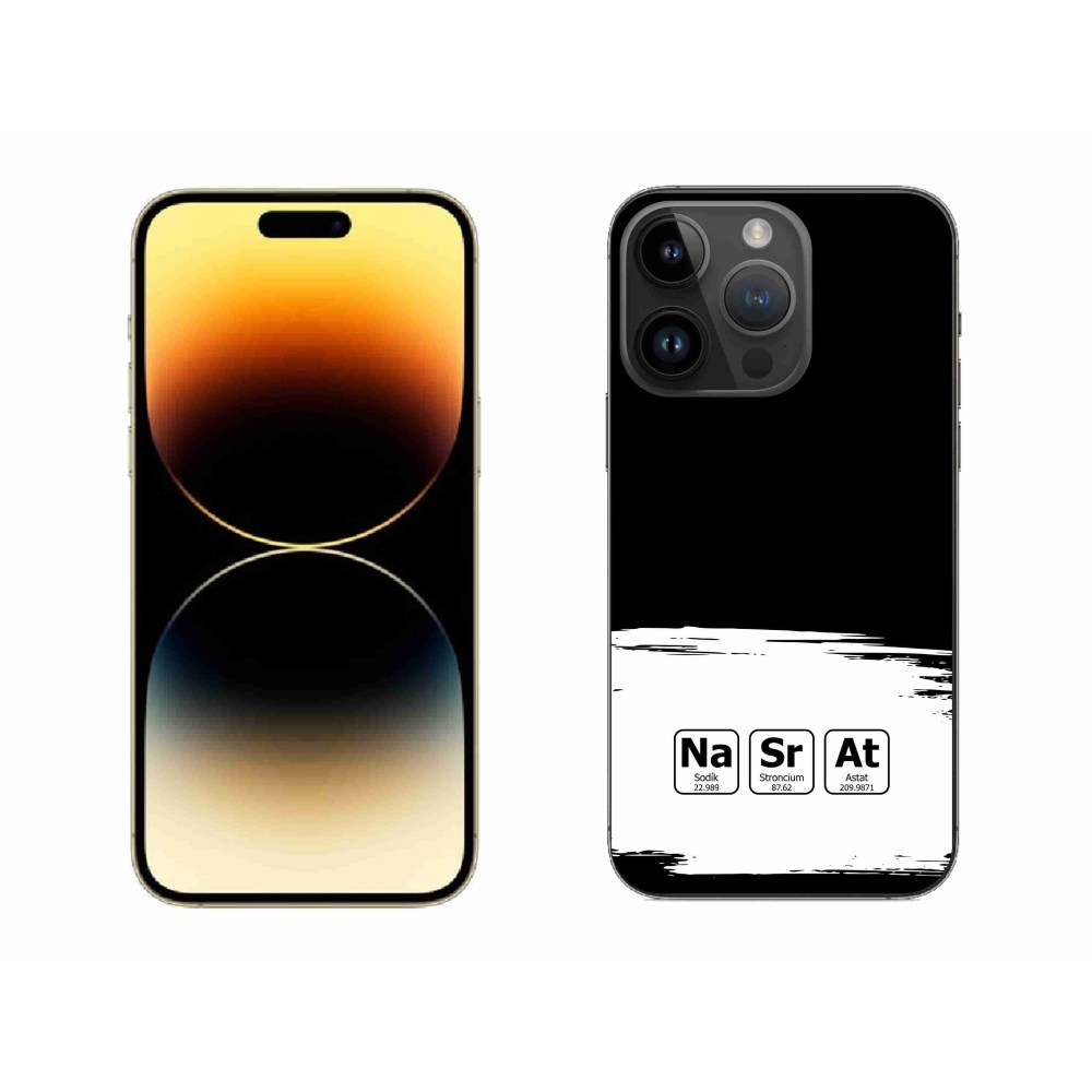 Gél borítás mmCase iPhone 14 Pro Max 6.7 készülékhez - kémiai elemek fehér és fekete háttérrel