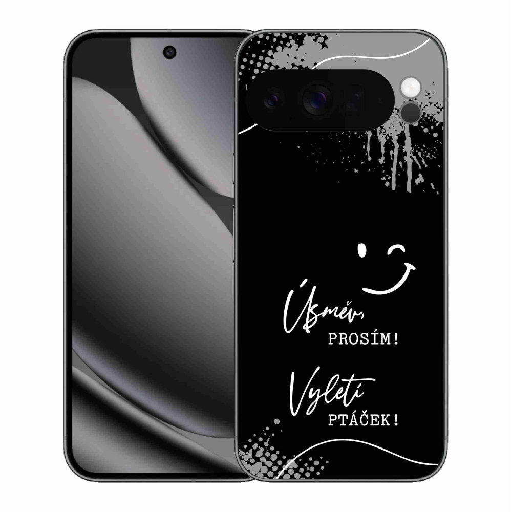 Gél borítás mmCase a Google Pixel 10 Pro XL-hez - vicces szöveg 4 fekete háttérrel