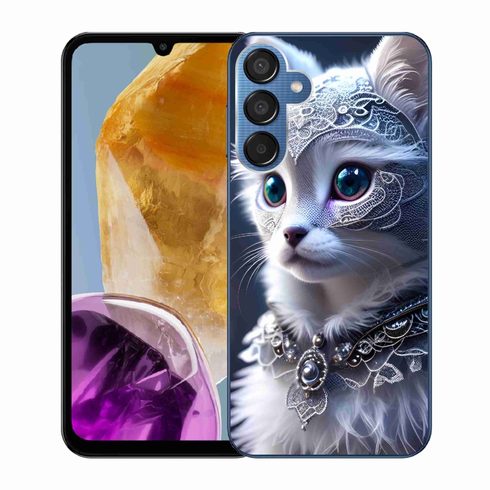 Zselés borítás mmCase Samsung Galaxy M15 5G - fehér macska