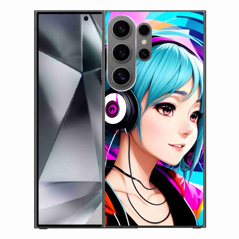 Gél borítás mmCase Samsung Galaxy S24 Ultra - lány fejhallgatóval