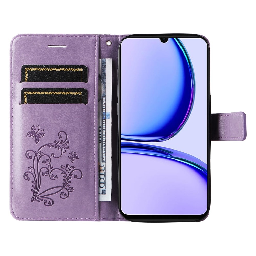 Nagy pillangó könyvtáska Realme C51/C53 készülékhez - lila