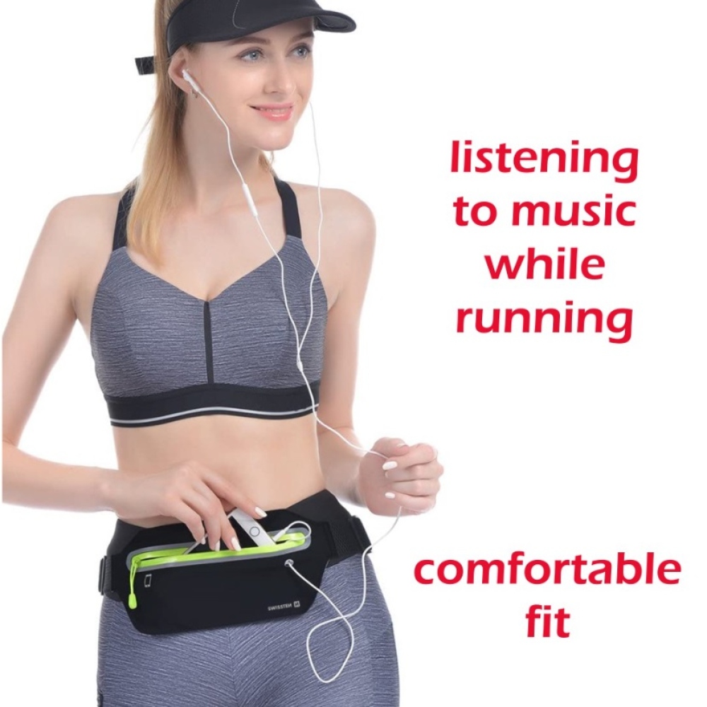 Swissten Fitness deréktáska - fekete/zöld