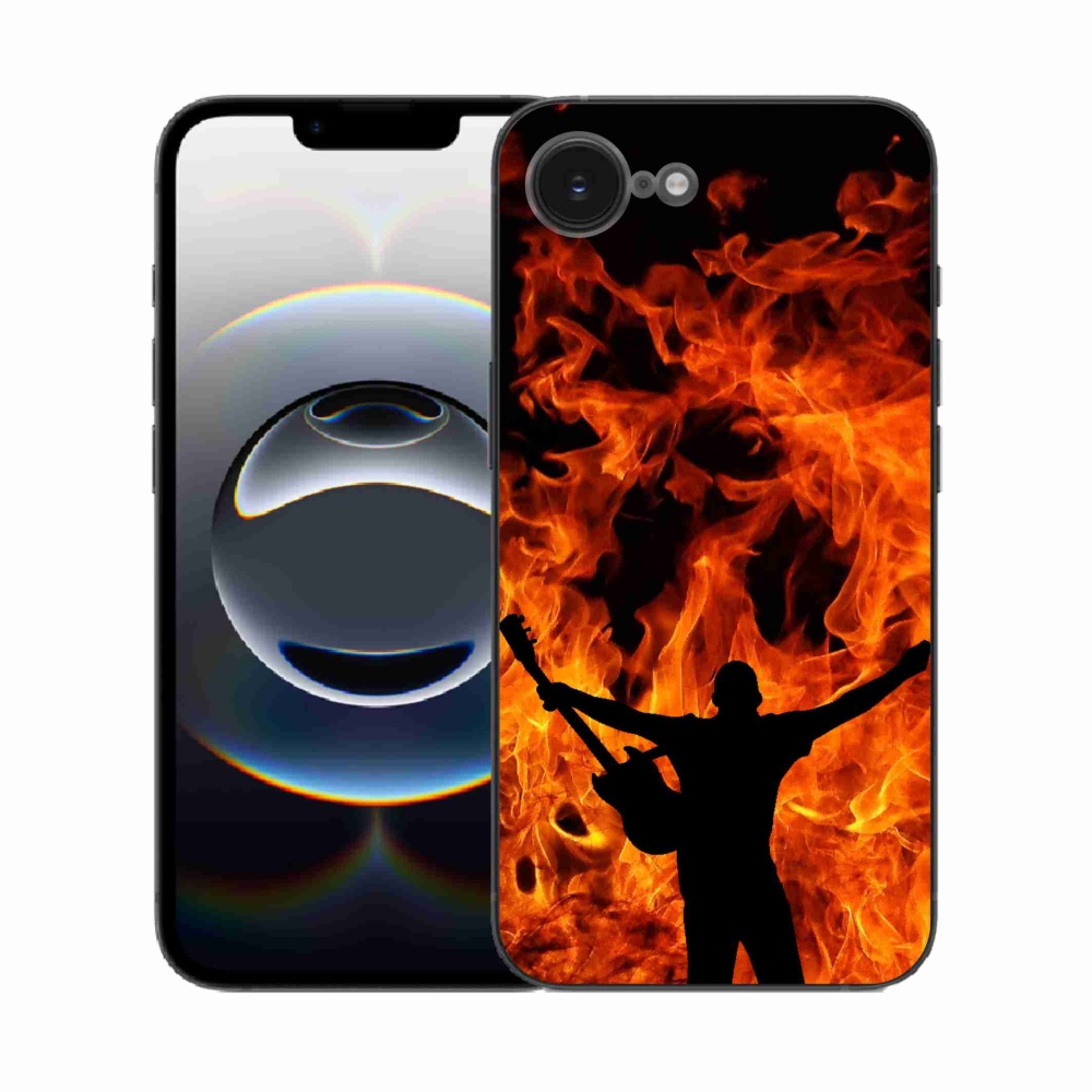 Gél borító mmCase iPhone 16e készülékhez - zenész és tűz