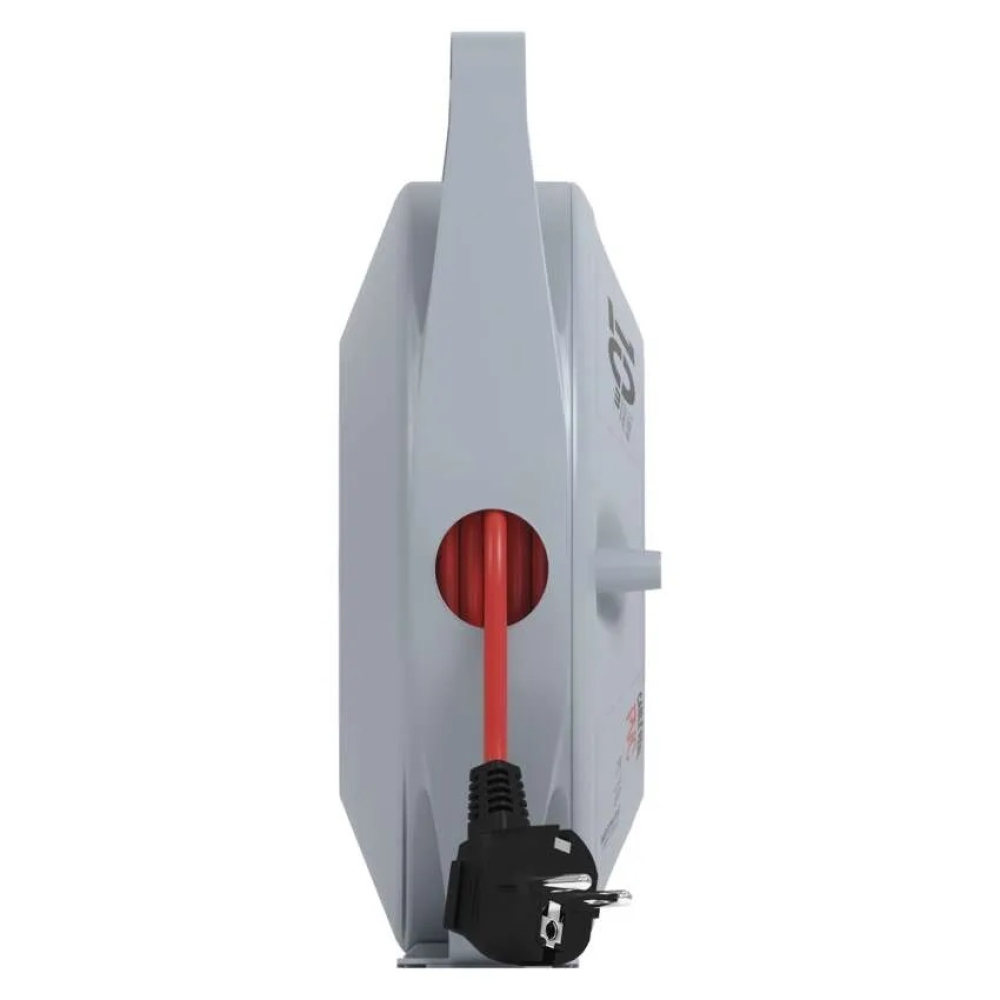 Hosszabbító kábel dobon 10 m / 4 aljzat / piros / PVC / 230 V / 1 mm2