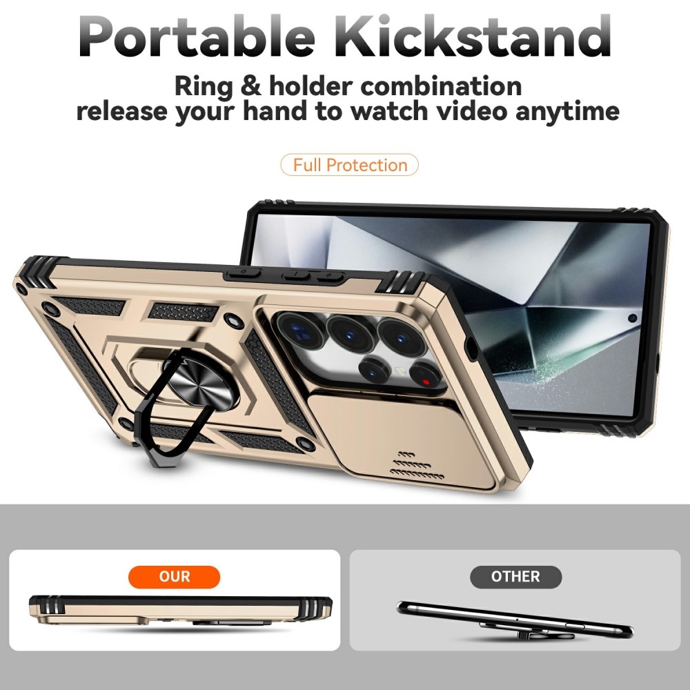 Gyűrűálló borítás Samsung Galaxy S25 Ultra készülékhez - arany színű