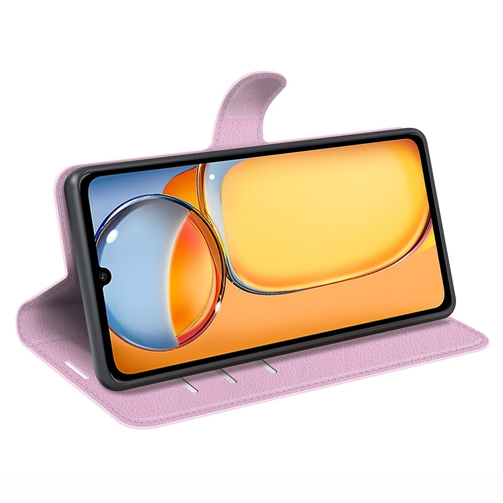 Litchi könyv tok Xiaomi Poco C65/Redmi 13C - rózsaszínű