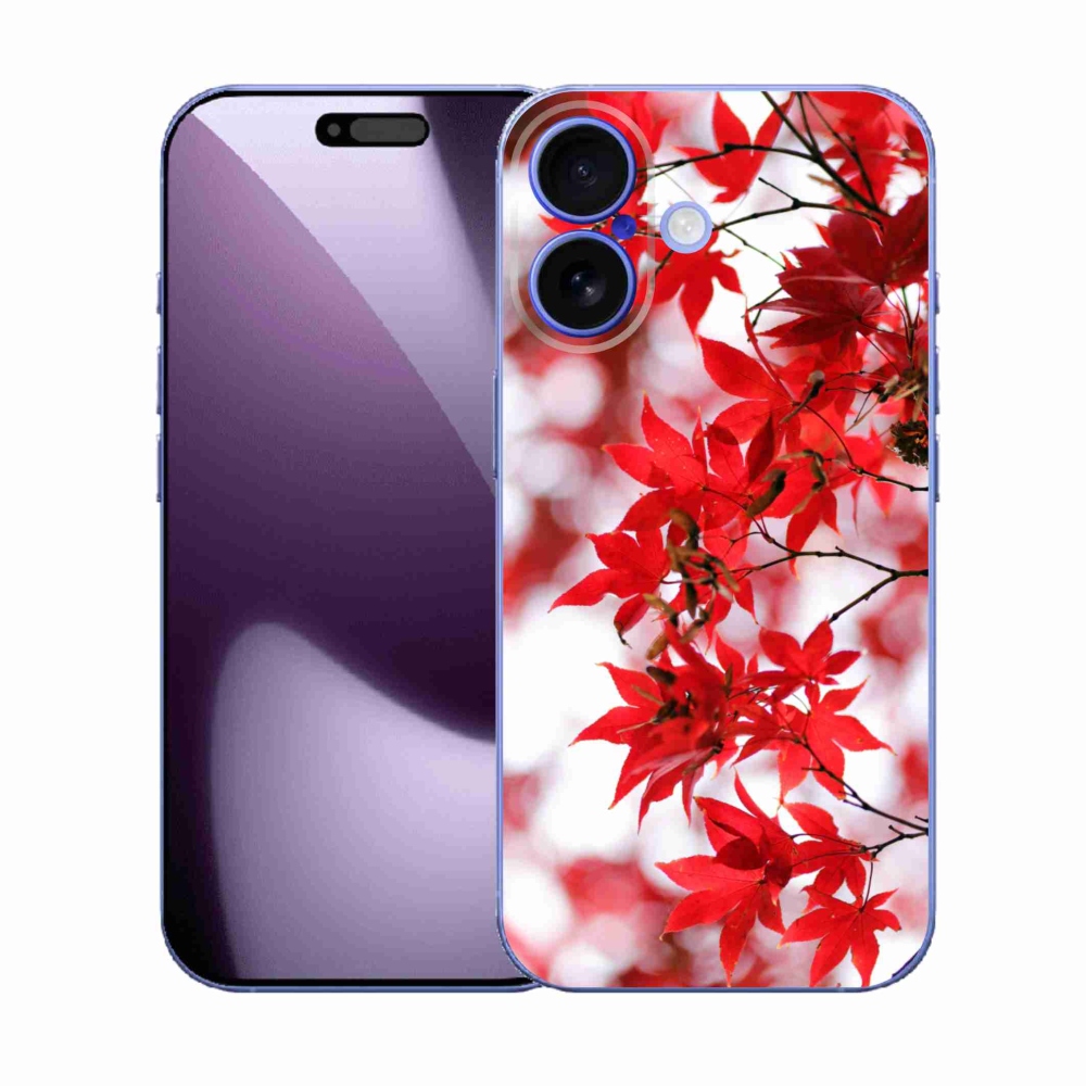 Zselés borítás mmCase iPhone 17 készülékhez - piros levelek