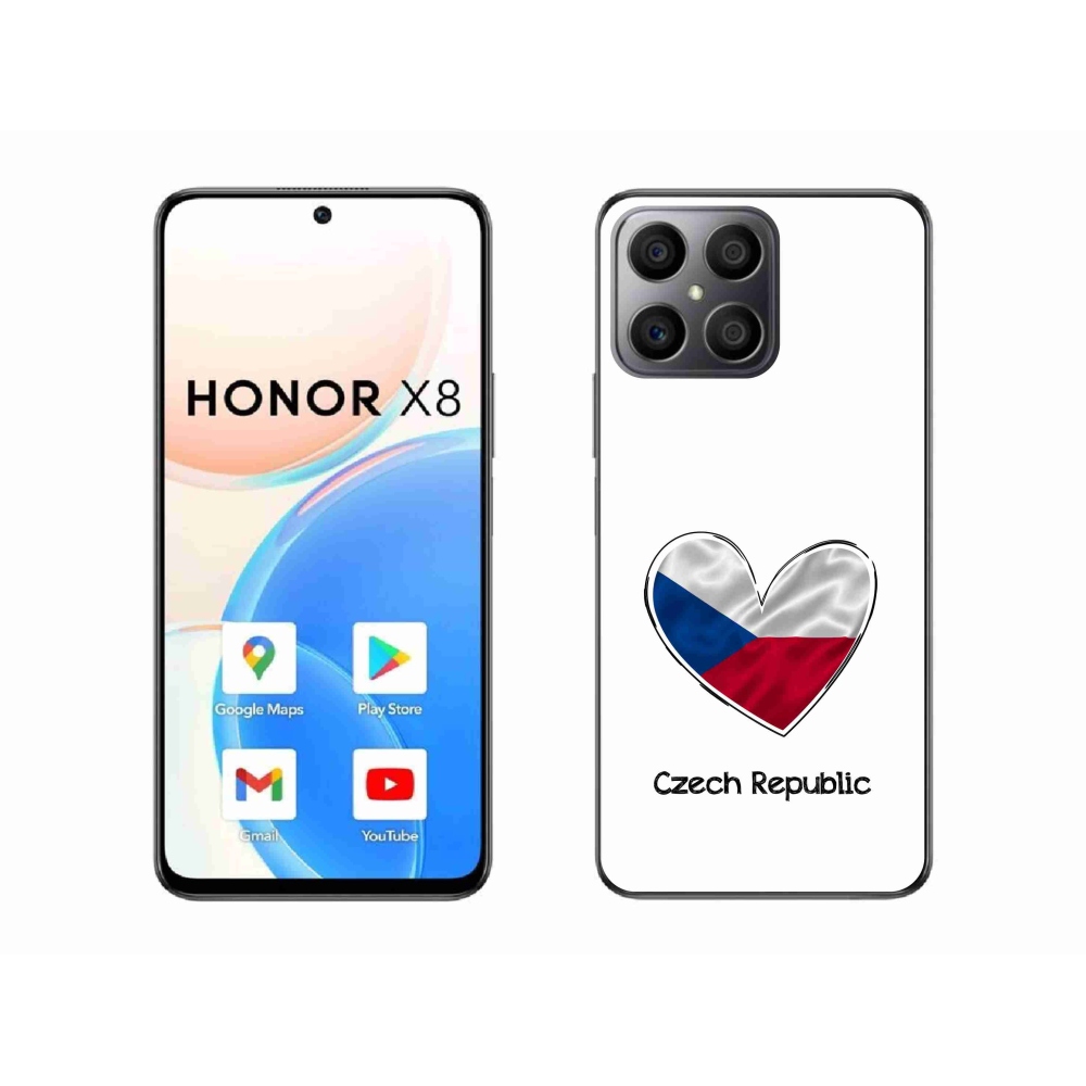 Gél borító mmCase a Honor X8 4G készülékhez - szív zászló fehér háttérrel