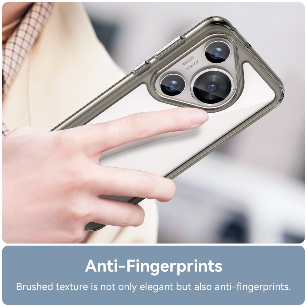 Gél tok kemény hátlappal a Huawei Pura 70 Pro számára - szürke