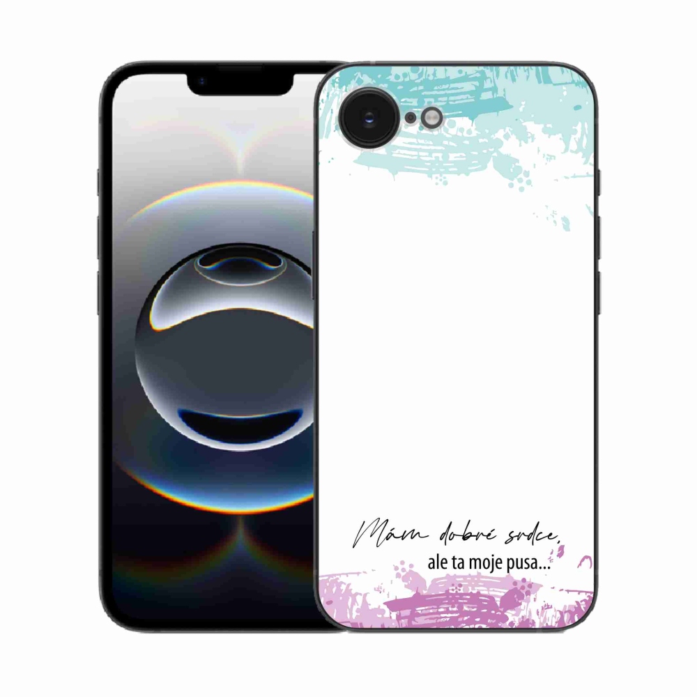 Gél borítás mmCase iPhone 16e készülékhez - vicces szöveg 3 fehér háttér