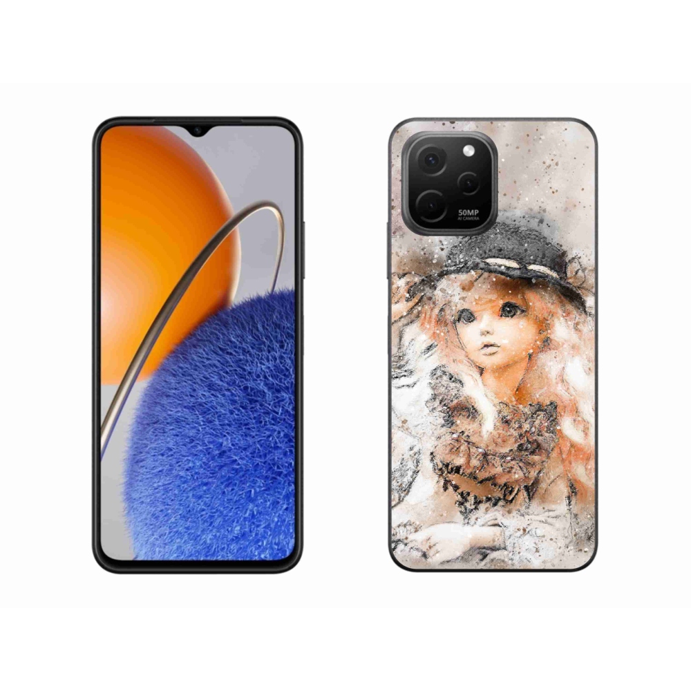 Gél borító mmCase a Huawei Nova Y61 készülékhez - kislány kalapban