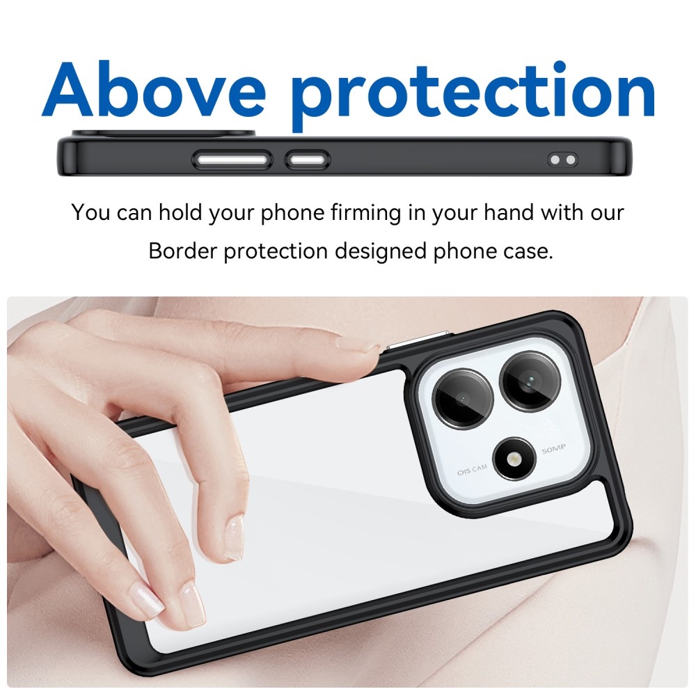 Gél tok rögzített hátlappal a Xiaomi Redmi Note 14 5G-re - fekete