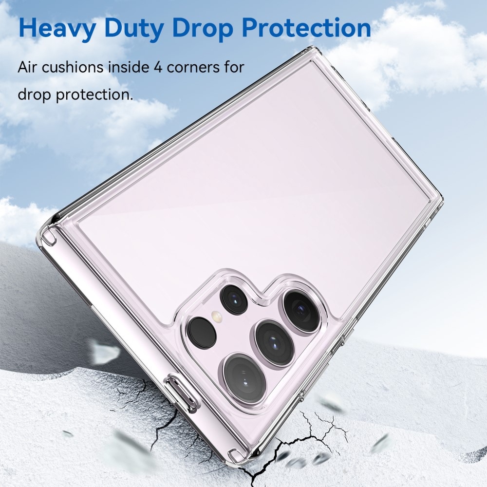 Gél tok kemény hátlappal Samsung Galaxy S24 Ultra készülékhez - átlátszó