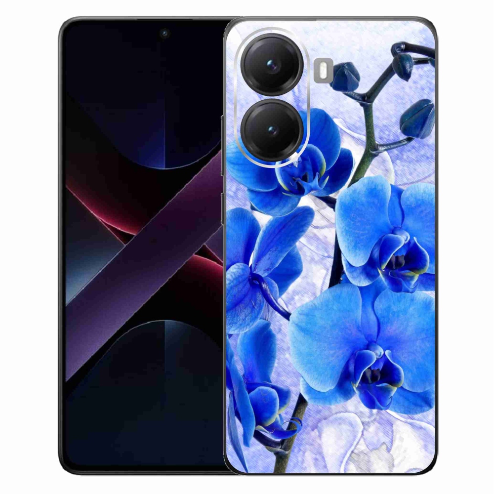 Gél borítás mmCase a Xiaomi Poco X7 Pro 5G számára - kék virágok