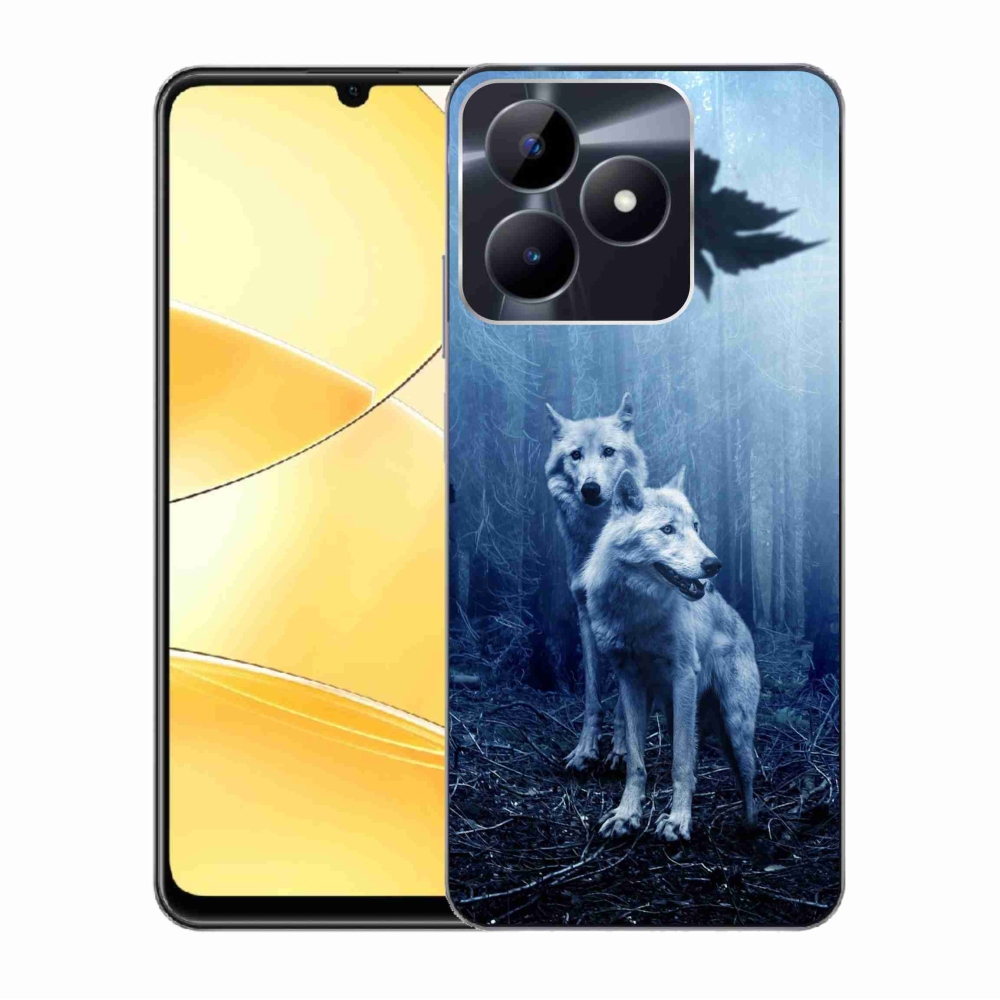 Zselés borítás mmCase a Realme C51/C53 készülékhez - farkasok az erdőben