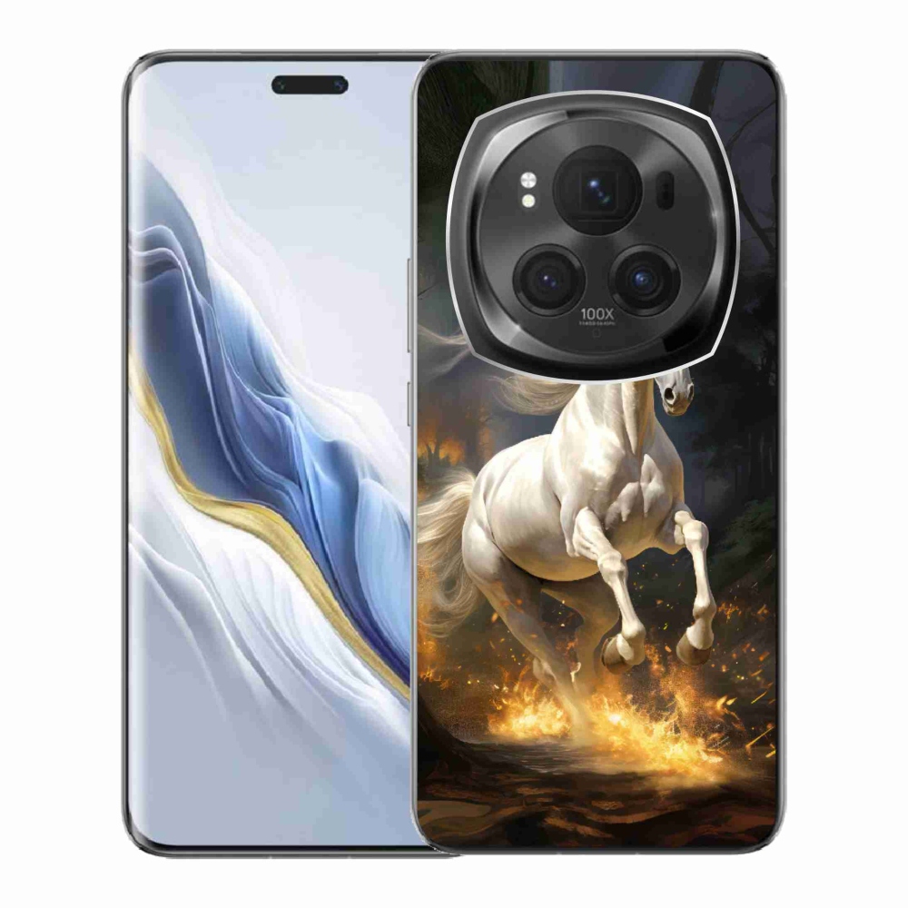Zselés borítás mmCase a Honor Magic 6 Pro 5G készülékhez - fehér ló 2