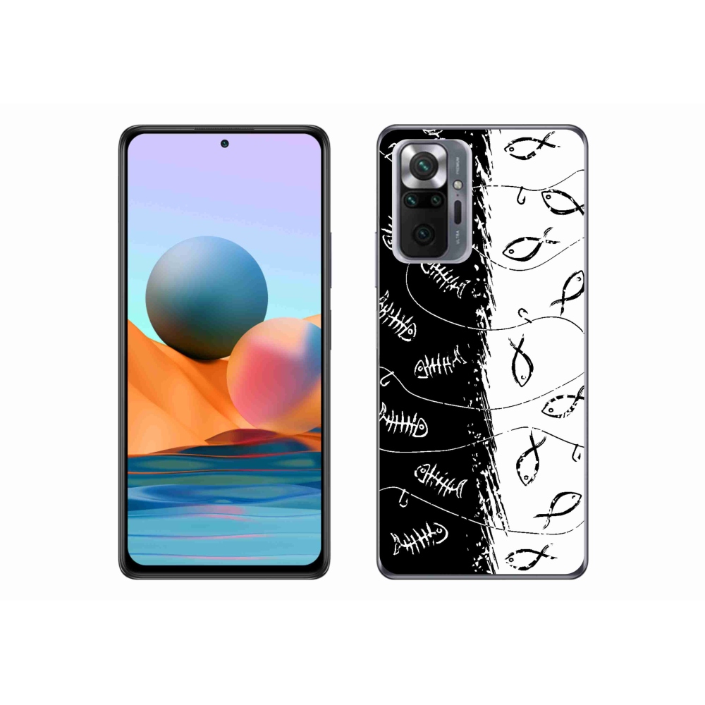Gél borítás mmCase a Xiaomi Redmi Note 10 Pro számára - csontvázak és halak